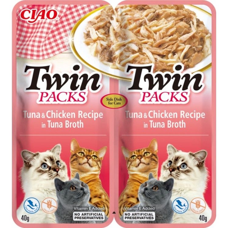 Ciao Cat Twin Reteta de Ton cu Pui in Supa de Ton, 80 g