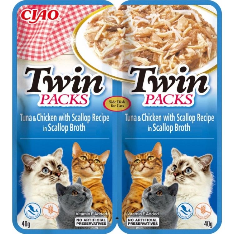 Ciao Cat Twin Reteta de Ton si Pui in Supa de Scoici, 80 g