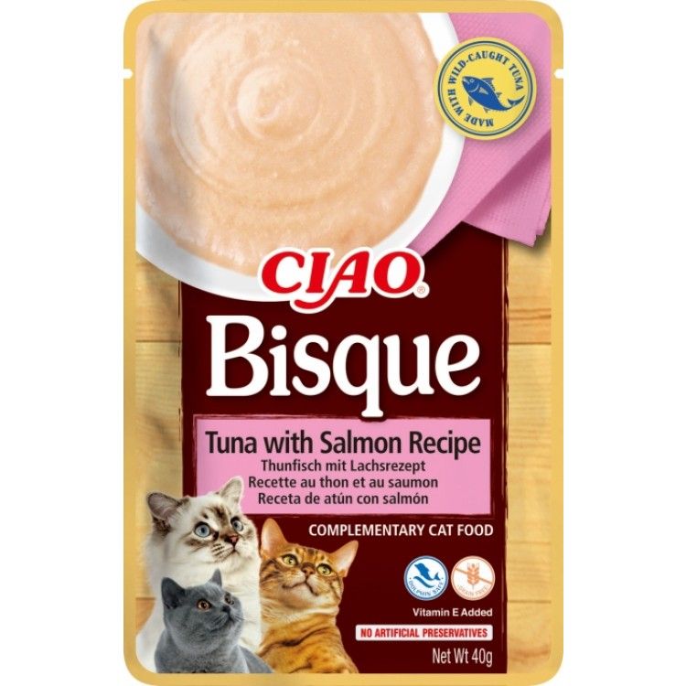 Ciao Churu Bisque pentru Pisici cu Ton si Somon, 40 g