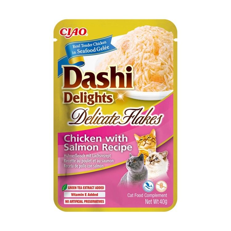 Ciao Dashi Delights Delicate Flakes, Pui si Somon, 40 g (Delicii - Pisici)