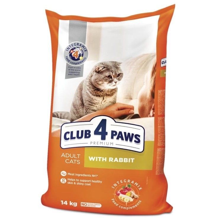 Hrana uscata premium pisici, Club 4 Paws Adult, Iepure, 14 kg (Hrana Uscata - Pisici)