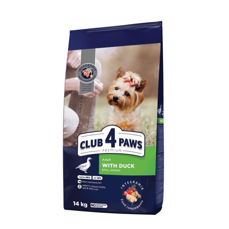 Hrana uscata premium caini, Club 4 Paws Adult Mini, Rata, 14 kg (Hrana Uscata - Caini)
