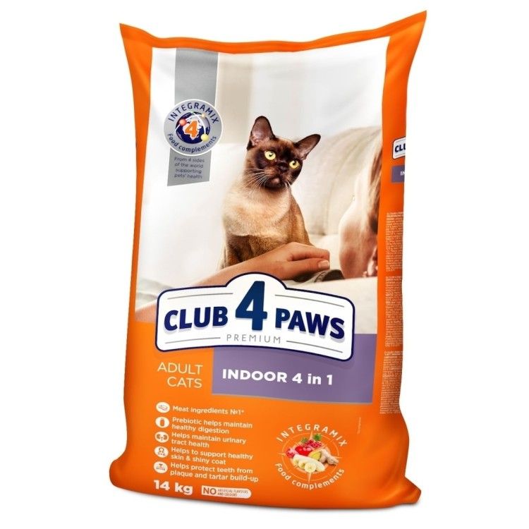 Hrana uscata premium pisici, Club 4 Paws Cat Indoor, Pui, 14 kg (Hrana Uscata - Pisici)