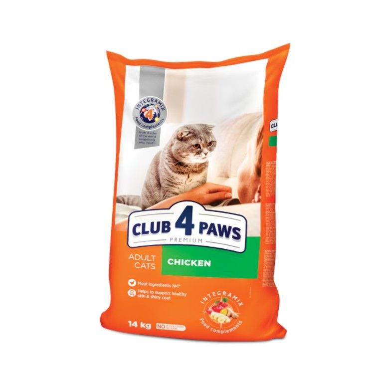 Hrana uscata premium pisici, Club 4 Paws, Pui, 14 kg (Hrana Uscata - Pisici)