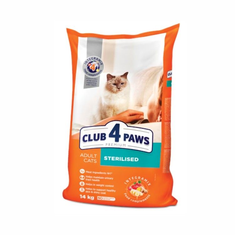 Hrana uscata premium pisici, Club 4 Paws Sterilised, Pui, 14 kg (Hrana Uscata - Pisici)