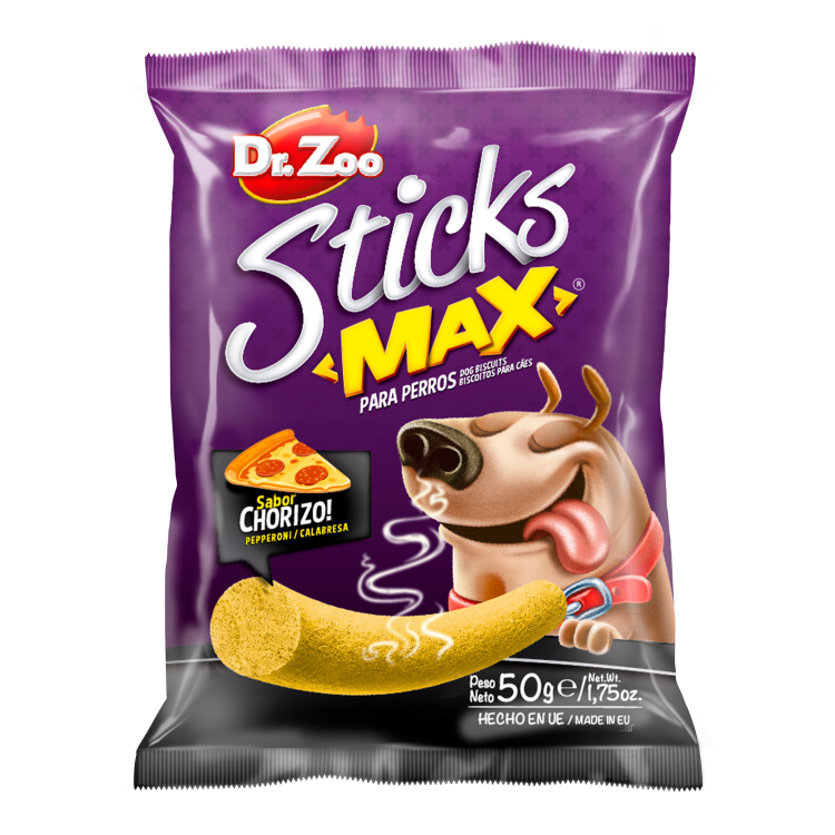 Dr Zoo Sticks MAX, Chorizo, 50 g (Delicii - Caini)