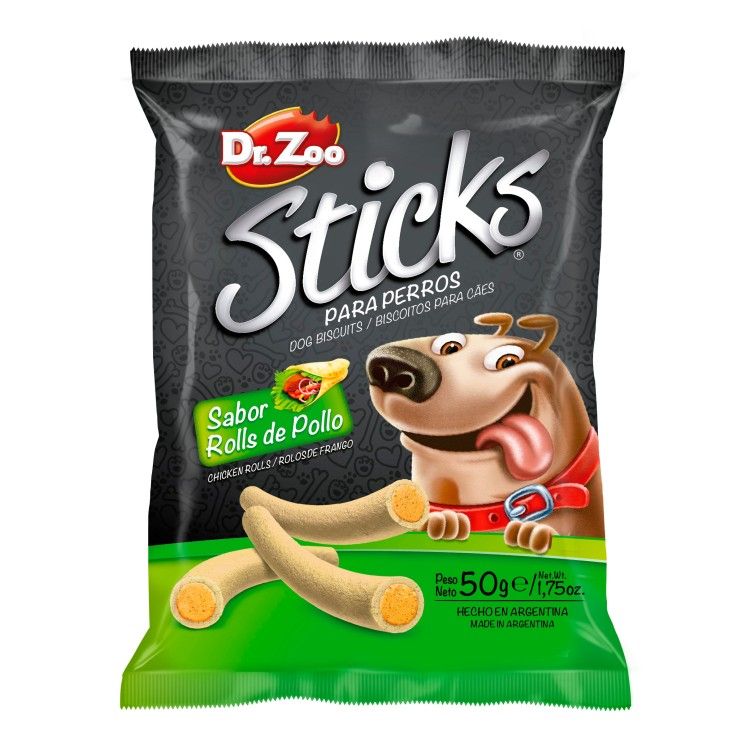 Dr Zoo Sticks, Rulouri de Pui, 50 g (Delicii - Caini)