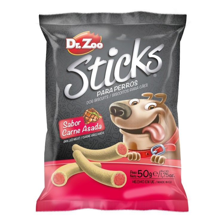 Dr Zoo, Sticks, Carne la Gratar, 50 g (Delicii - Caini)