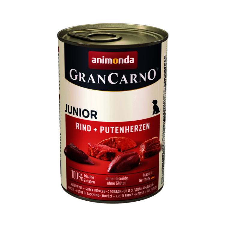 Hrana umeda caini, Grancarno Junior Dog Vita + Inima, 400 g