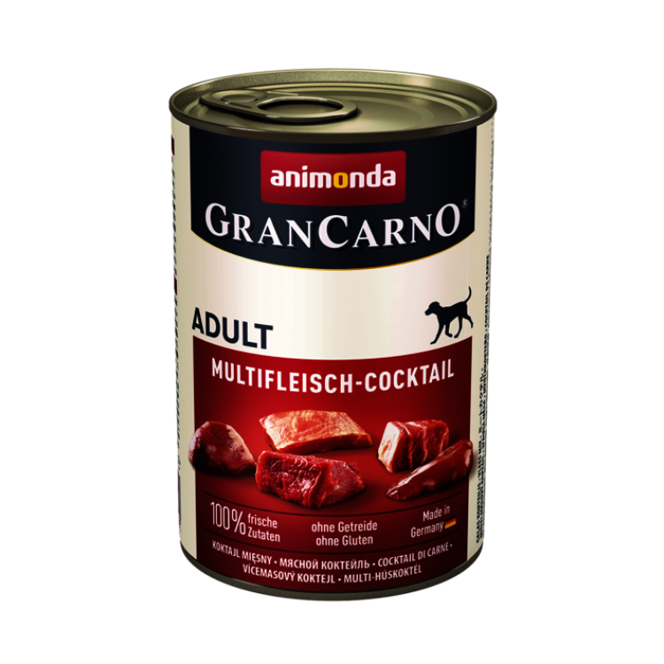 Hrana umeda caini, Grancarno Adult Dog Multi Meat Cocktail, 400 g