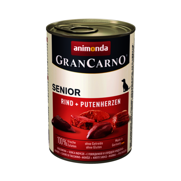 Hrana umeda caini, Grancarno Senior Dog, Vita + Inima Curcan, 400 g