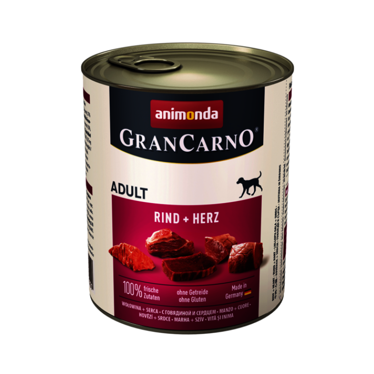 Hrana umeda caini, Grancarno Adult Dog Vita + Inima, 800 g