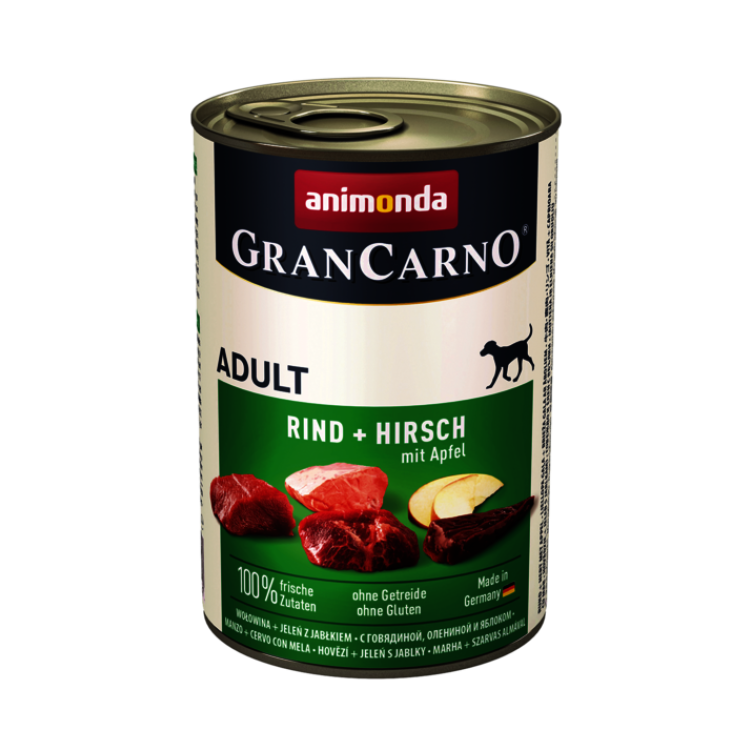 Hrana umeda caini, Grancarno Adult Dog Caprioara + Mar, 400 g