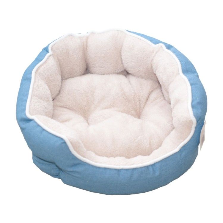 Culcus Pentru Caini Si Pisici Jeans/plush Bleu-bej 53 X 47 X 18 Cm/ 9258-2002D