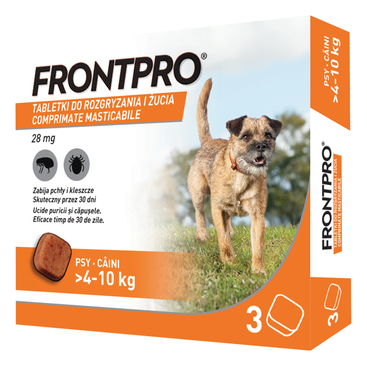 Comprimate masticabile antiparazitare caini, Frontpro M, 28 mg, >4-10 kg (Farmacie - Antiparazitare)