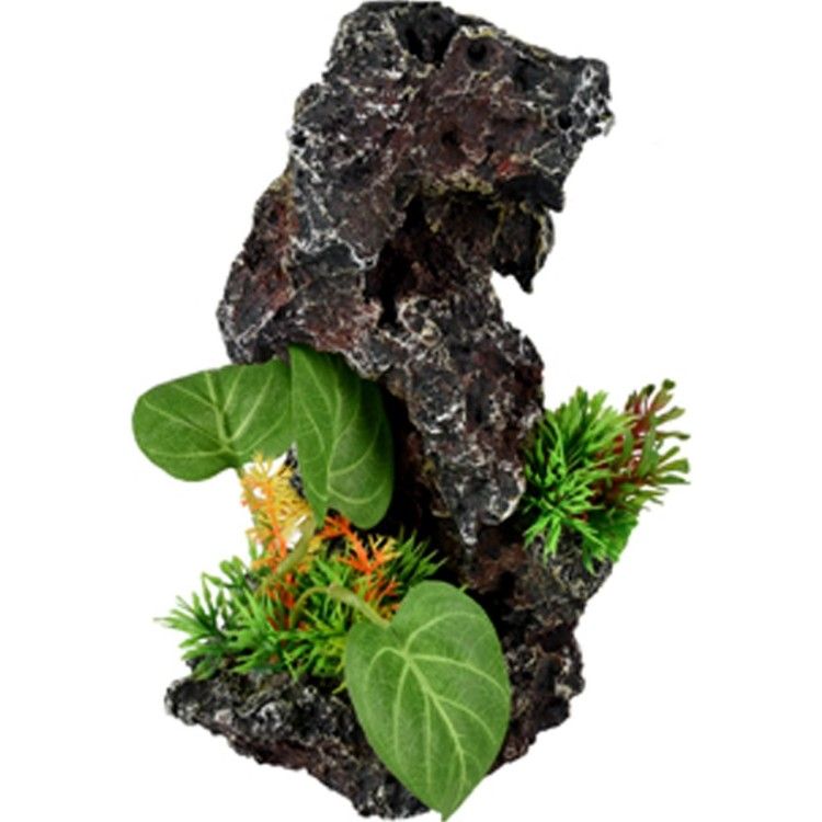 DECOR ACVARIU  "PETRA MIC" ROCA SI PLANTE MIC 13X12X21 CM/410119
