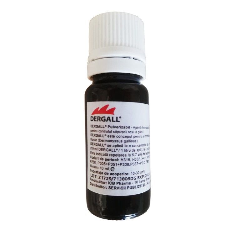 Dergall, solutie deparazitat extern gainile si adaposturile, 10 ml