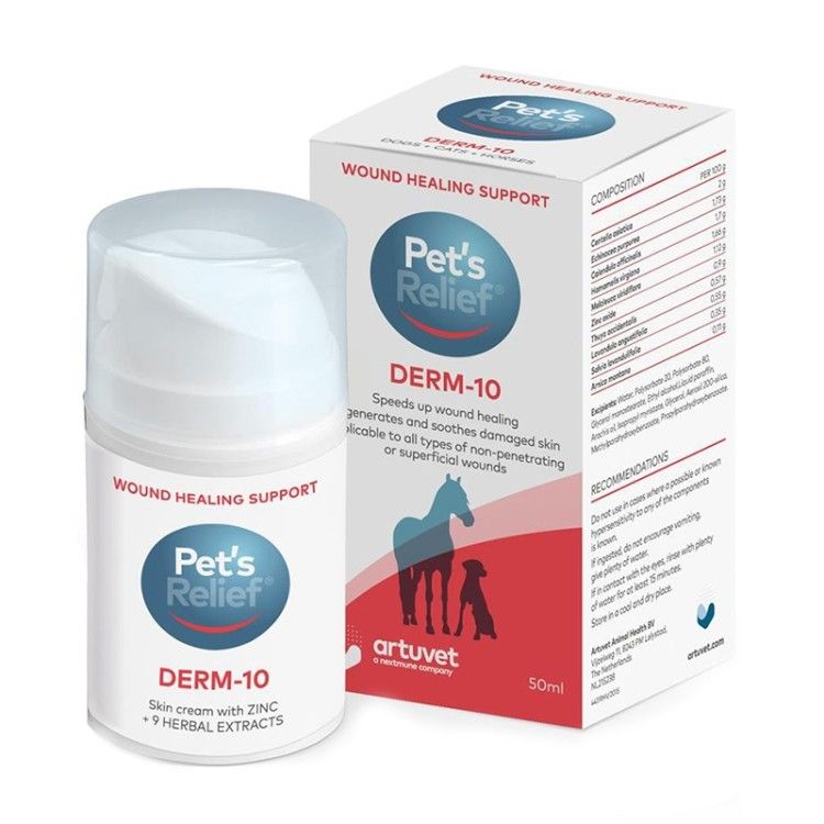 Crema pentru vindecarea ranilor, Pet's Relief DERM-10, 50 ml