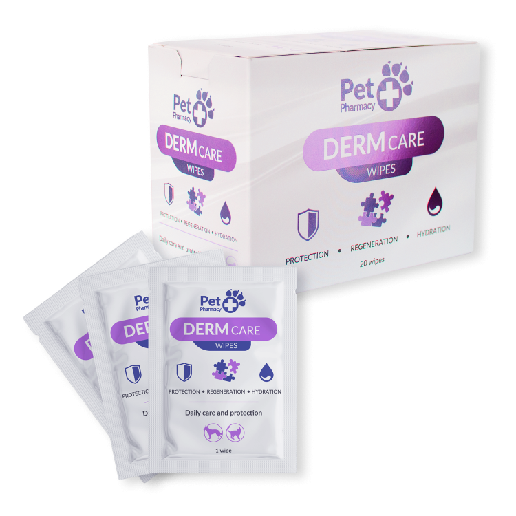 VetFood, DermCare Wipes, servetele umede antibacteriene, 20 buc (OTC)