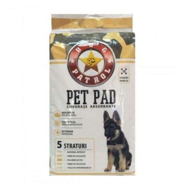 Dog Patrol Pet Pad Benzi Adezive 60 x 60 cm, 10 buc