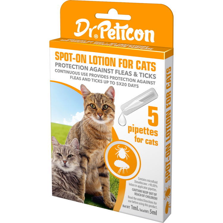 Dr. Peticon, Pipete Spot-On pentru Pisici, 5 x pipete - pack