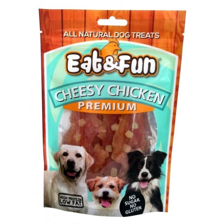 Recompense caini, Eat & Fun Cheesy Chicken, 100 g (Delicii - Caini)
