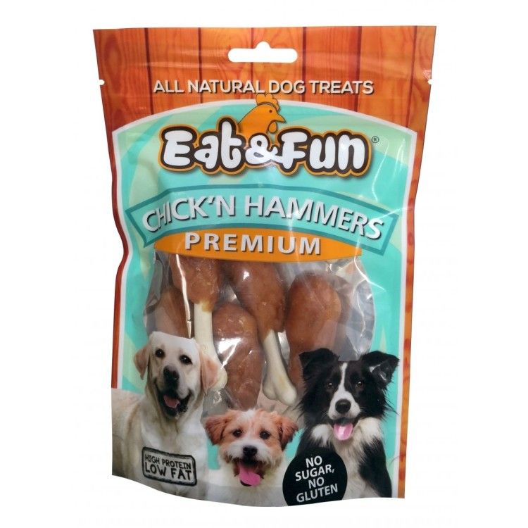 Recompense caini, Eat & Fun Chick'N Hammers, 100 g (Delicii - Caini)