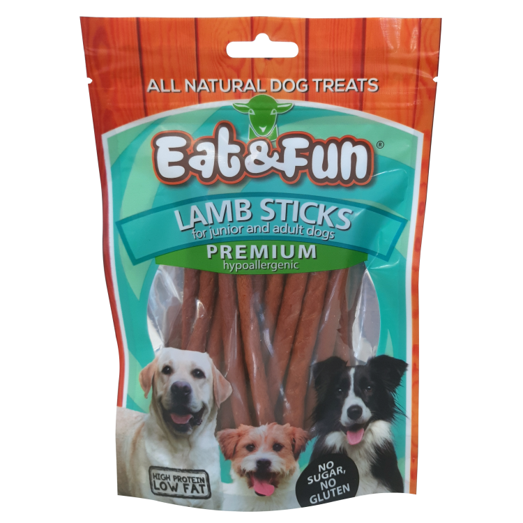 Recompense caini, Eat & Fun Lamb Sticks, 100 g (Delicii - Caini)