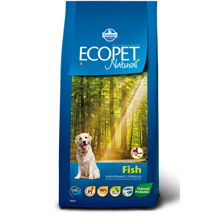 Ecopet Natural Dog Adult Maxi Fish, 12 kg
