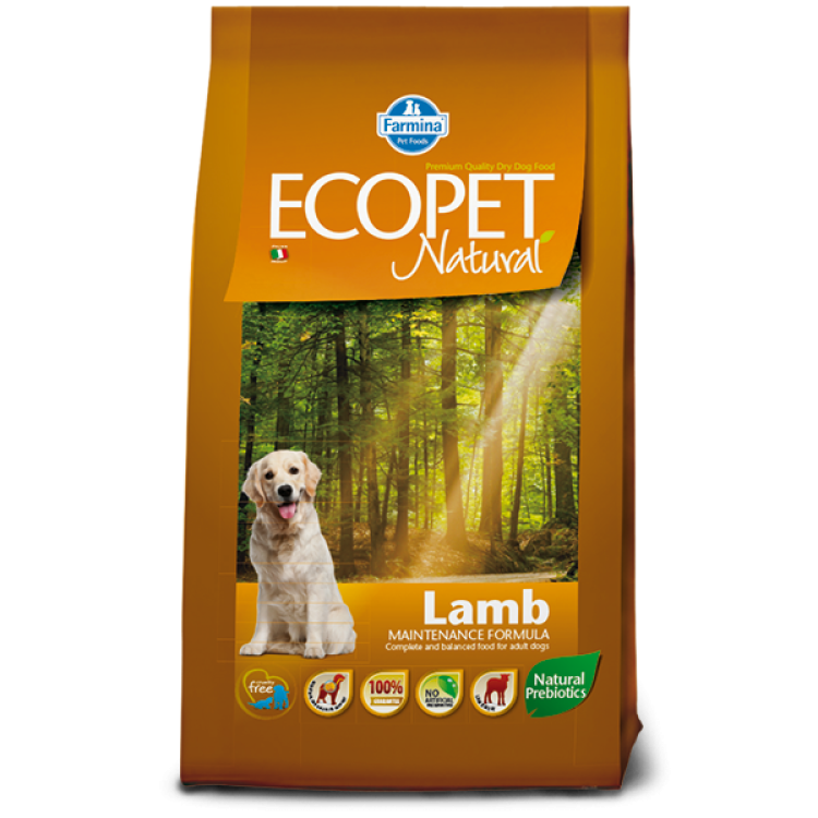 Ecopet Natural Dog Adult Miel si Orez, 12 kg