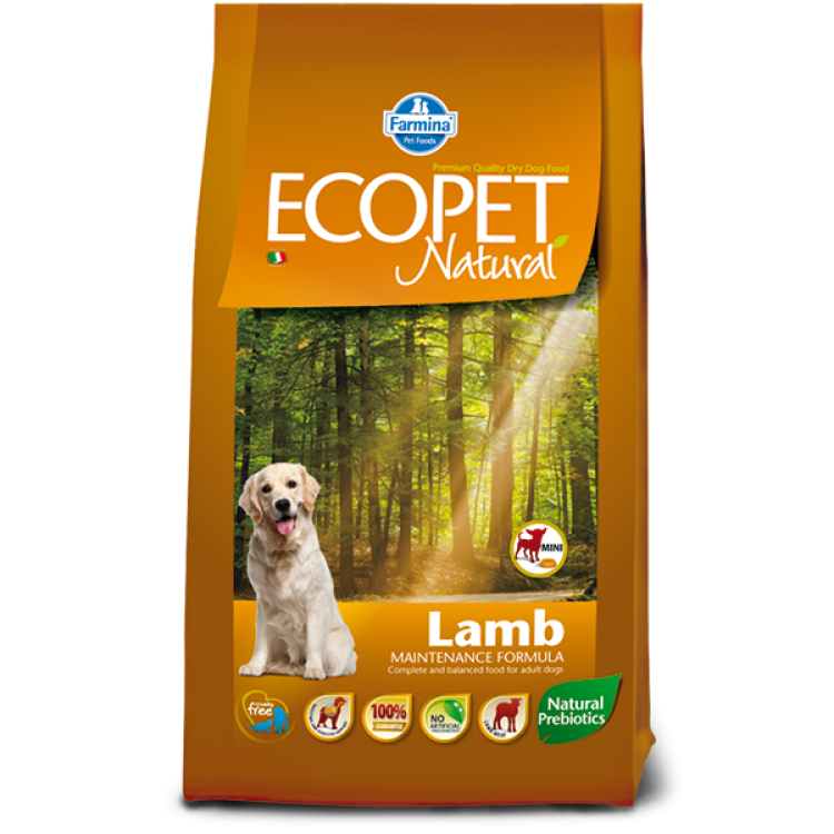Ecopet Natural Dog Adult Mini Miel si Orez, 12 kg