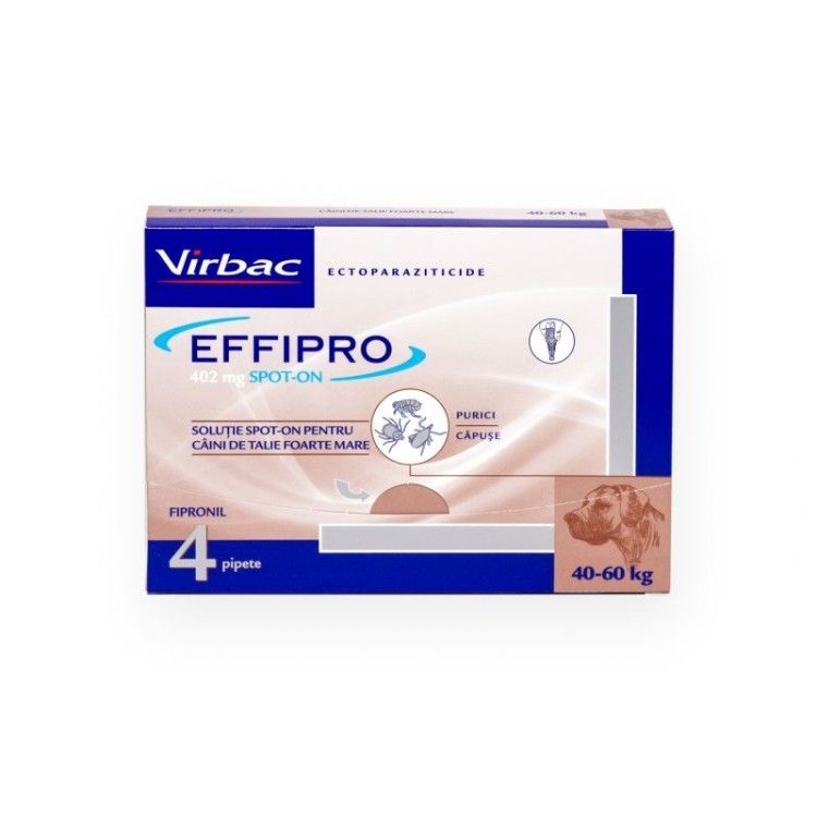 Effipro Dog XL 402 mg Spot On (40 - 60 kg), 4 pipete