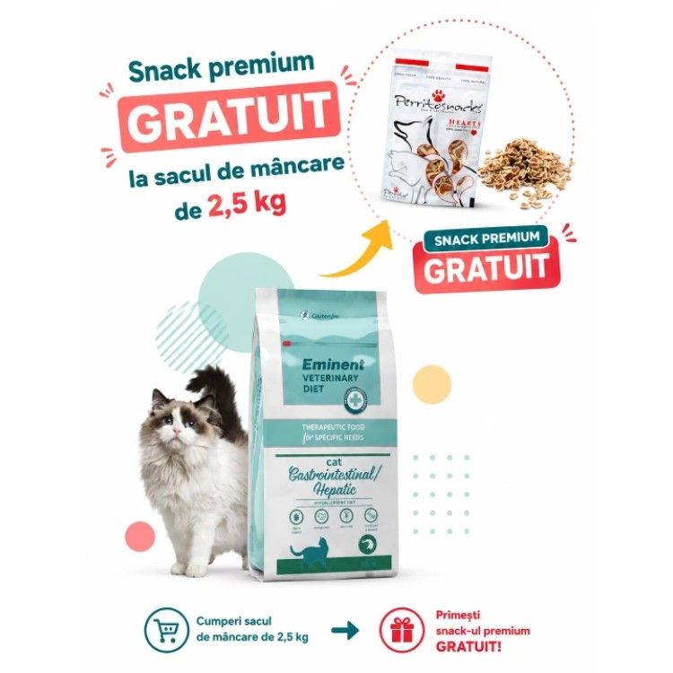 Dieta veterinara pisici, Eminent Veterinary Diet Cat, Gastrointestinal, Hepatic, Hypoallergenic, 2.5 kg (Diete Veterinare - Pisici)