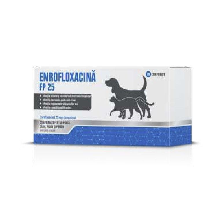 ENROFLOXACINA FP 25, Pasteur, 20 comprimate (PRESCRIPTIE NECESARA)