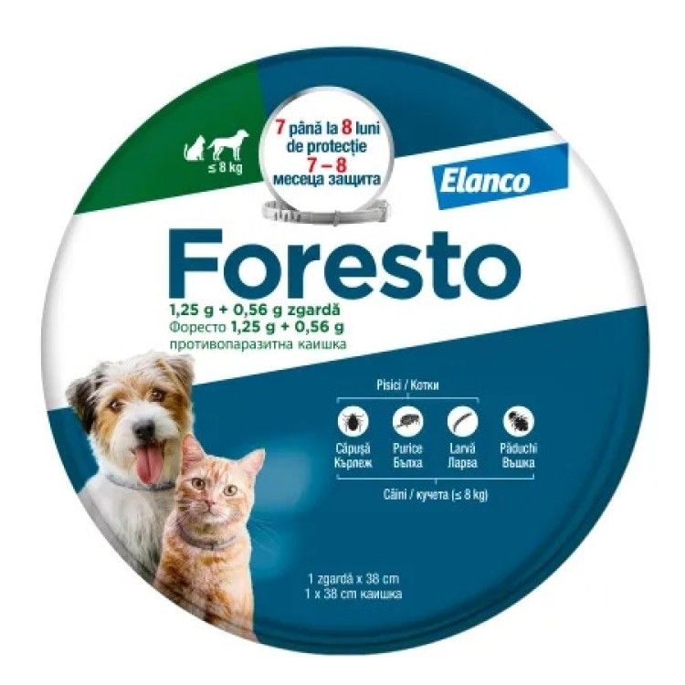 Foresto Zgarda Antiparazitara S (<8 kg)