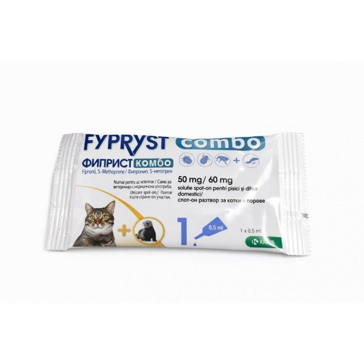 Fypryst Combo Cat 50 mg, pipeta antiparazitara pisici, 1 buc (NON-RX IN PHARMA)