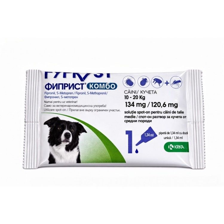 Fypryst Combo Dog M 134 mg pipete antiparazitare caini talie medie (10 - 20 kg), 1 pipeta (Farmacie - Antiparazitare)