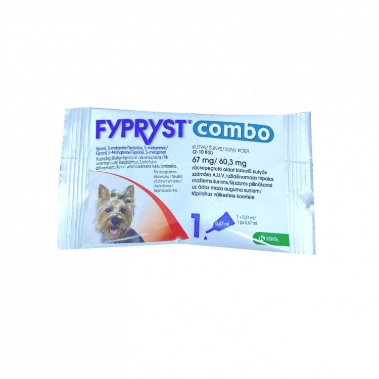Fypryst Combo Dog S 67 mg pipeta antiparazitara caini talie mica  (2 - 10 kg), 1 pipeta