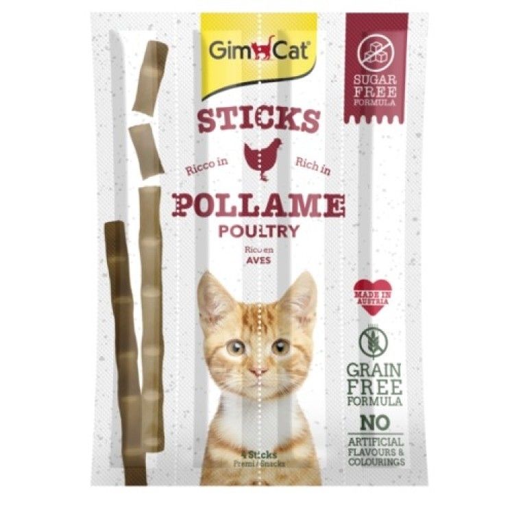 Recompense pisici adulte, GimCat Sticks, Pasare, 4 buc, 20 g (Delicii - Pisici)