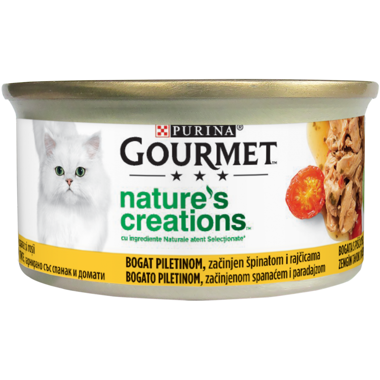 Gourmet Nature's Creations, File Pui si Spanac, 85 g - conserva
