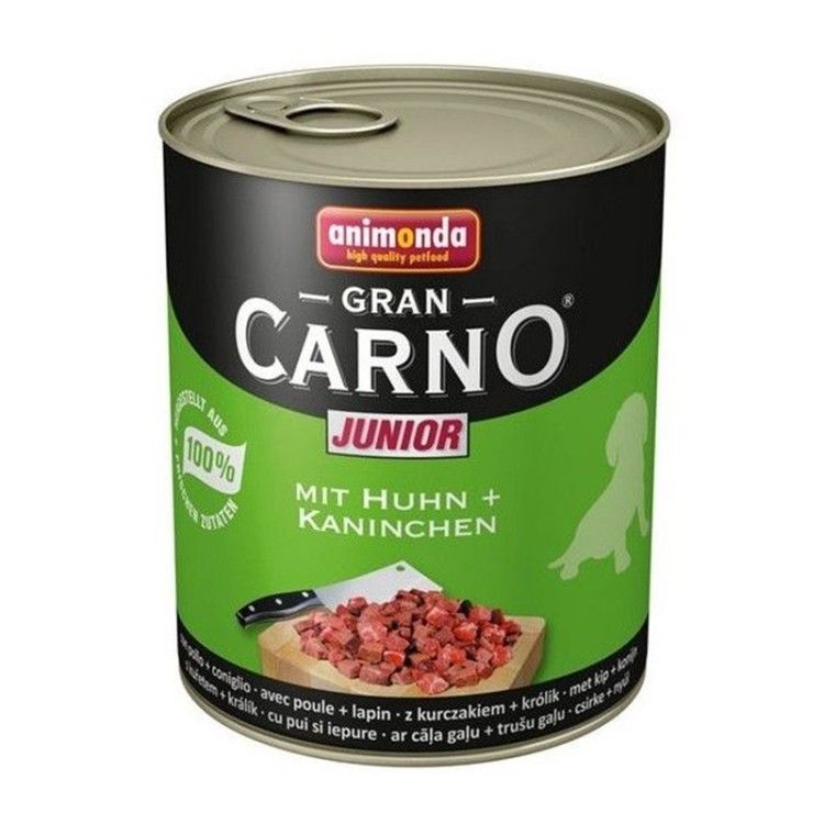 Hrana umeda caini, Grancarno Junior Dog Pui + Iepure, 800 g