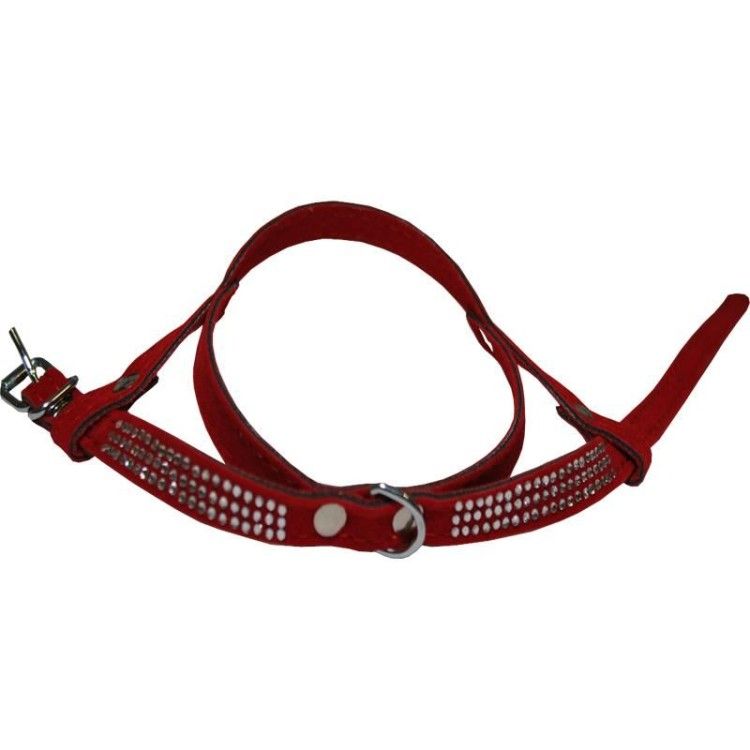 Ham Velur pentru Caini Milan Strasuri 3 Randuri 30 cm