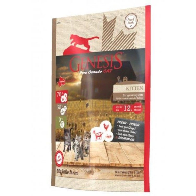 Hrana Din Ingrediente Naturale Pentru Pisici Genesis Pure Canada My Little Farm Kitten 2.27 Kg