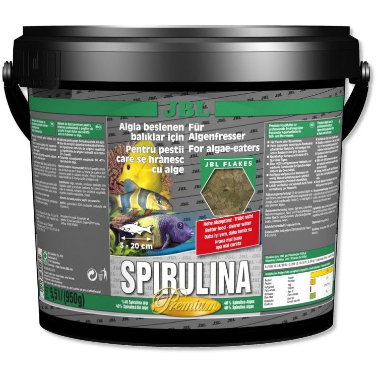 Hrana fulgi premium pentru erbivori JBL Spirulina 5500 ml