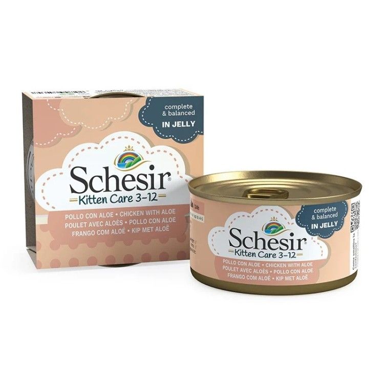 Hrana umeda pisici, Schesir Kitten Chicken with Aloe in Jelly, 85 g (Hrana Umeda - Pisici)