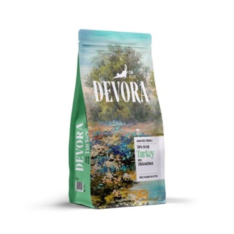 Hrana uscata pisici, Devora Cat Kitten Grain Free, Curcan, Pui & Rata, 2 kg (Hrana Uscata - Pisici)