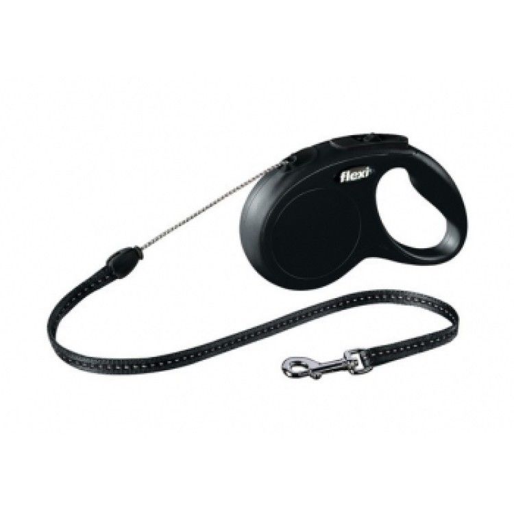 FLEXI NEW CLASSIC SNUR M 5M NEGRU (Accesorii - Caini)