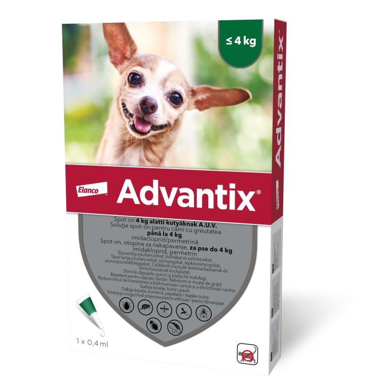Advantix 40 | Pipeta antiparazitara Advantix 40 pentru caini