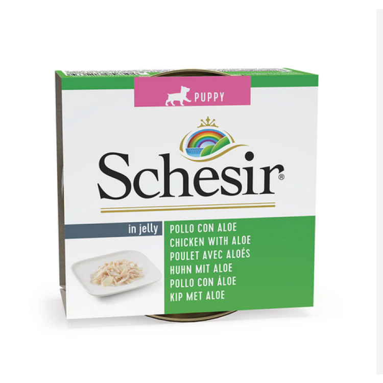 Hrana umeda caini, Schesir Dog Puppy Chicken with Aloe, 150 g (Hrana Umeda - Caini)