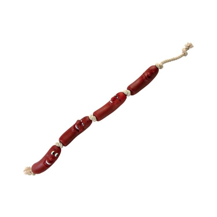 Jucarie 4 buc Carnati Pe O Sfoara 3252 (Jucarii - Caini)